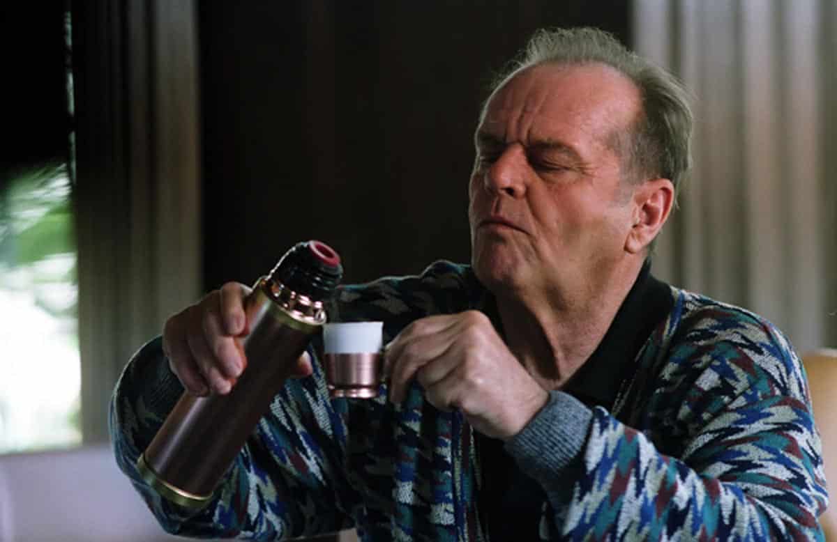 Jack Nicholson drinking kopi luwak in The Bucket List