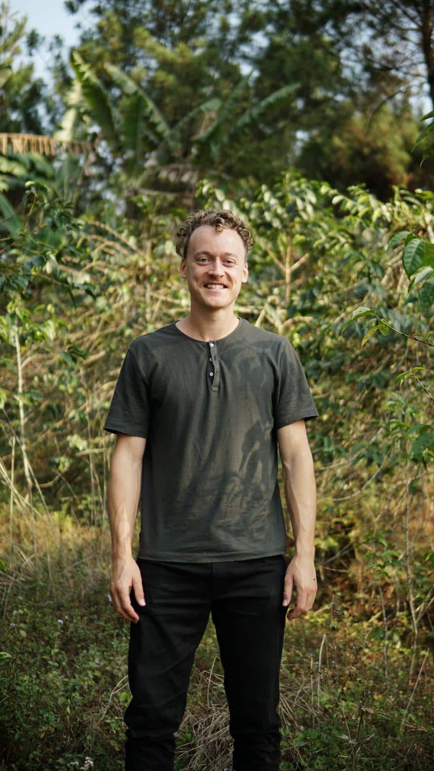 At origin in Java’s coffee highlands. Every batch starts here — months on the ground, building trust with the farmers who know where the wild civets roam.
